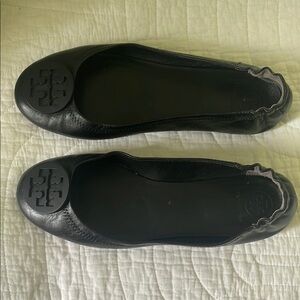 Tory Burch Black Leather Flats